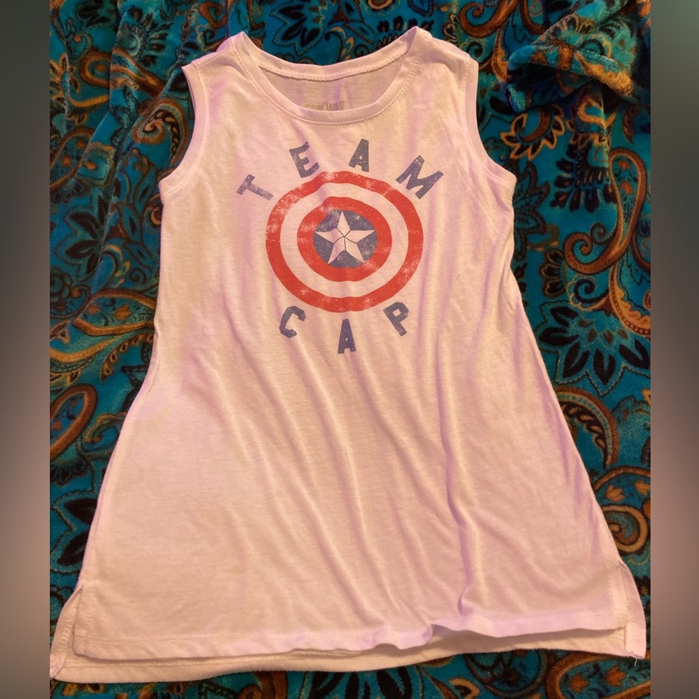 Marvel Captain America Civil War White Tank Juniors Small